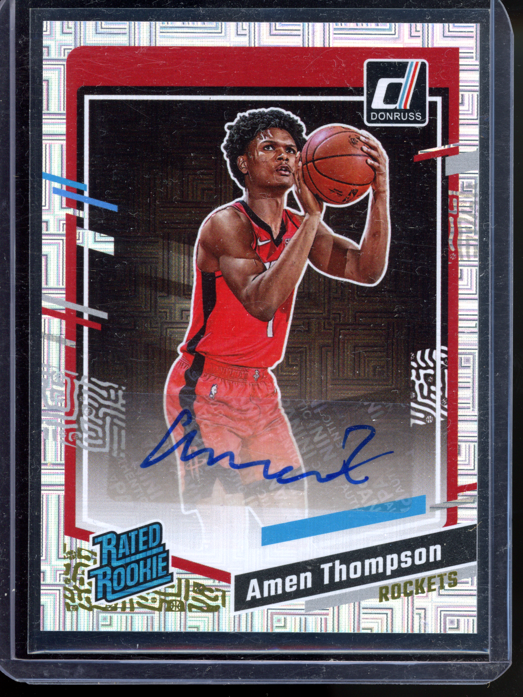 Amen Thompson Autograph Card I 2023-24 Donruss Rated Rookie Choice