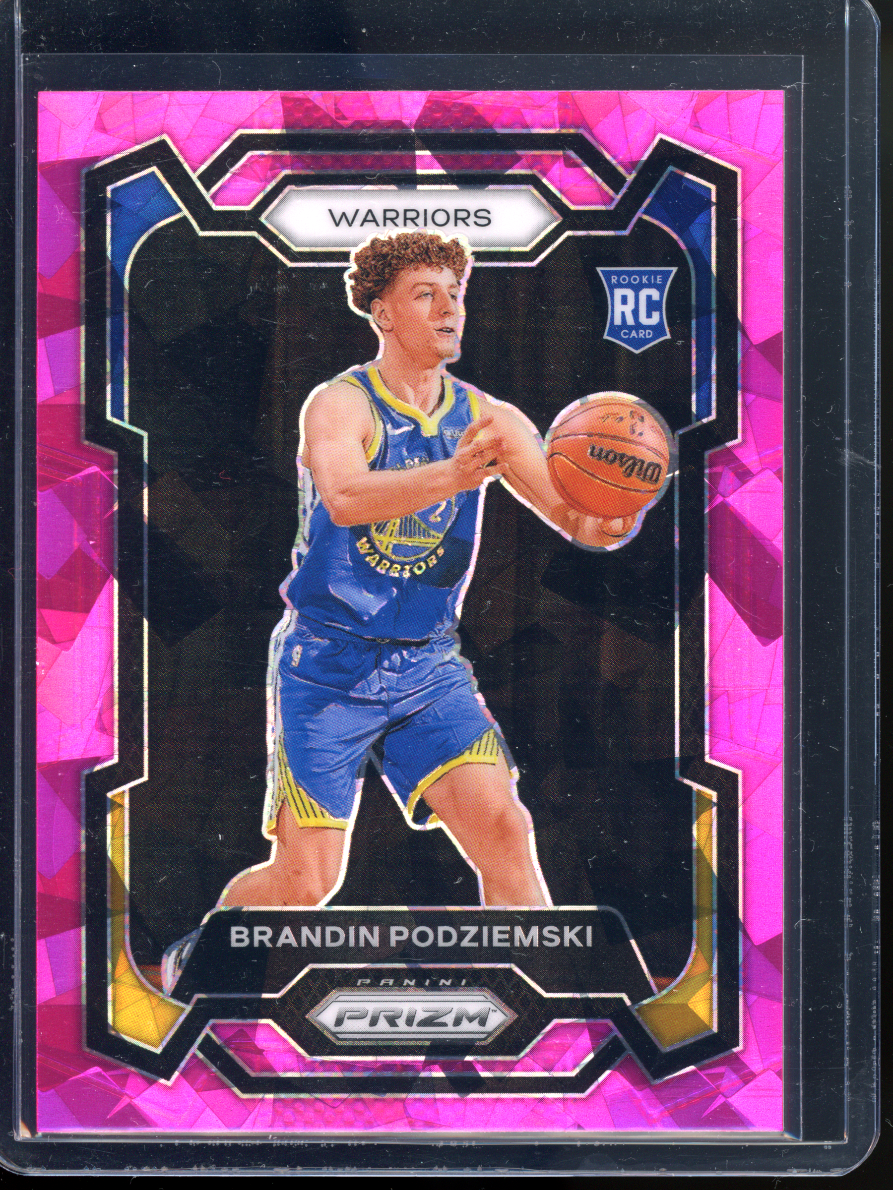 Brandin Podziemski - 2023-24 Prizm Pink Cracked Ice Rookie Card