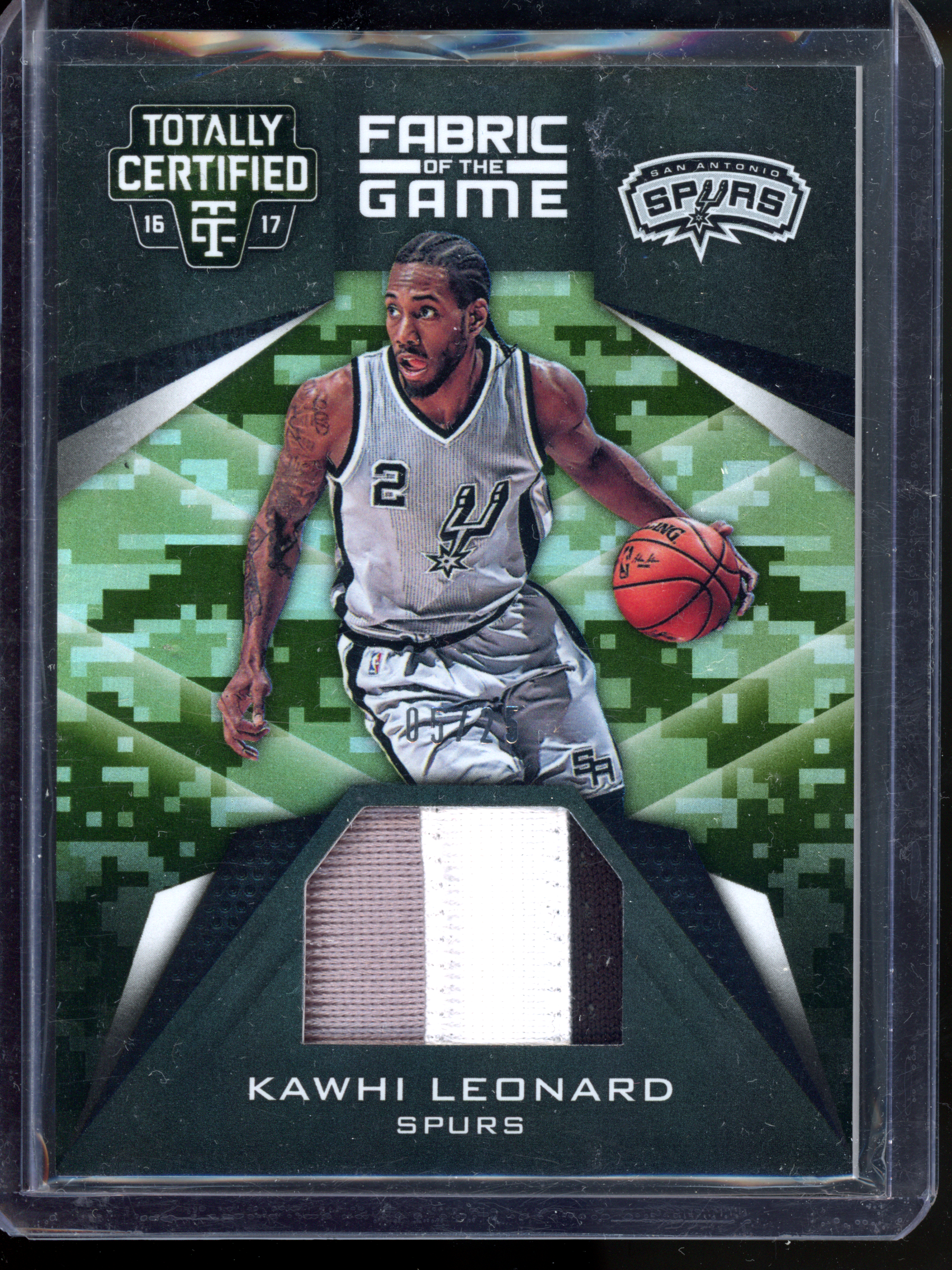 Kawhi Leonard - Game-worn jersey - Limited to 25 | 2016-17 Panini Totally Certified Fabrics of the Game