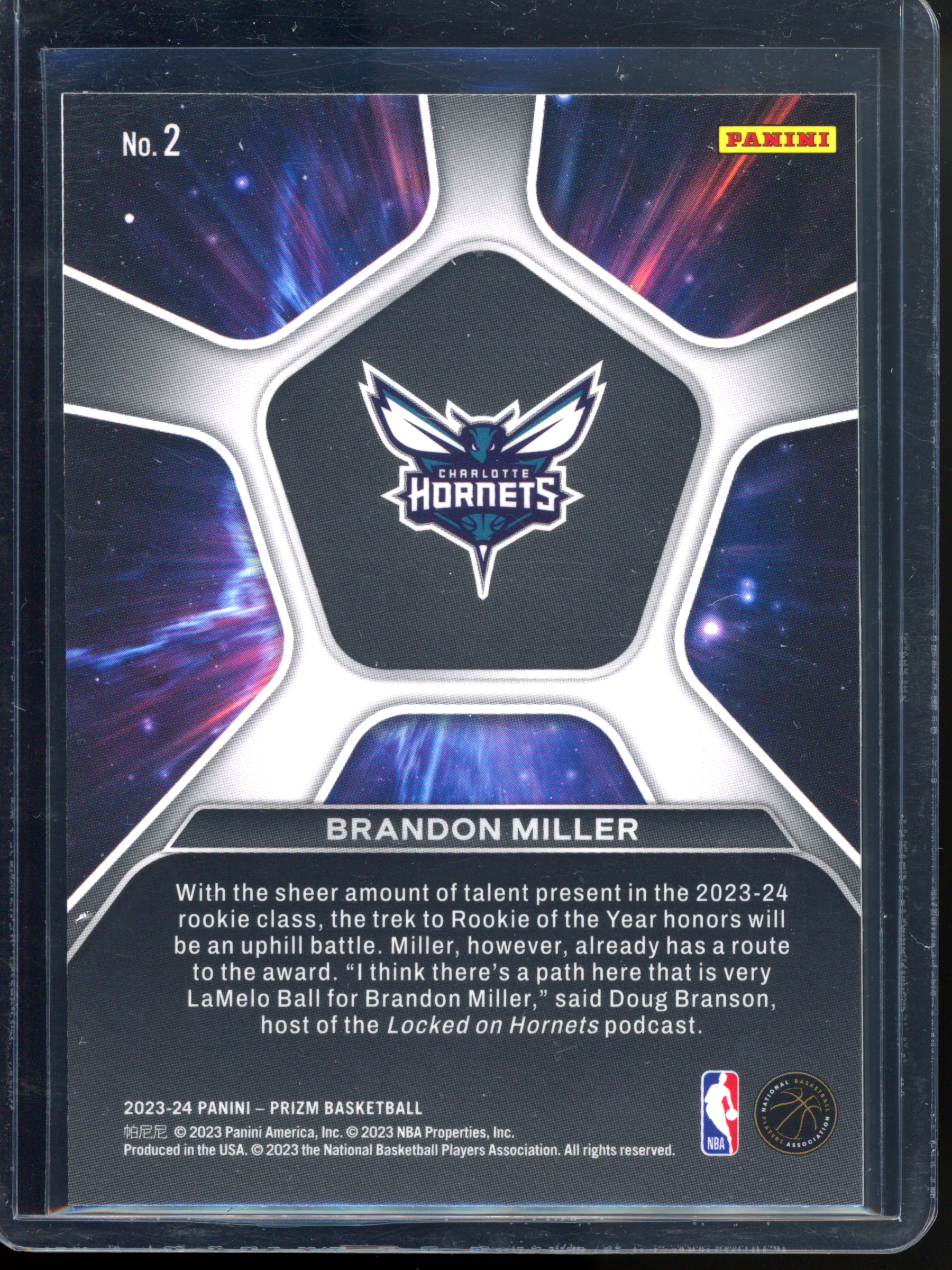 Brandon Miller Deep Space Rookie Card I 2023-24 Panini Prizm