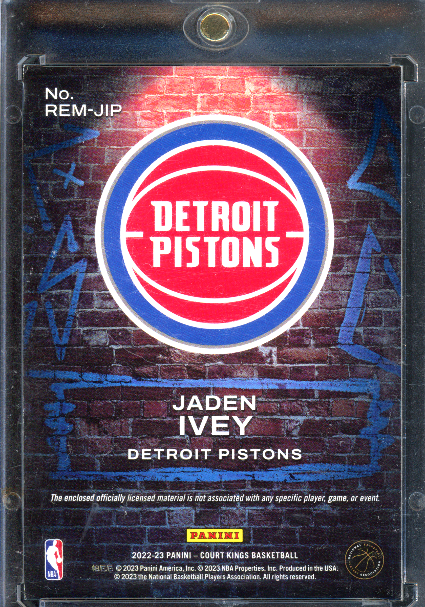 Jaden Ivey Patch Expression - Jersey I 2022-23 Panini Court Kings Rookie