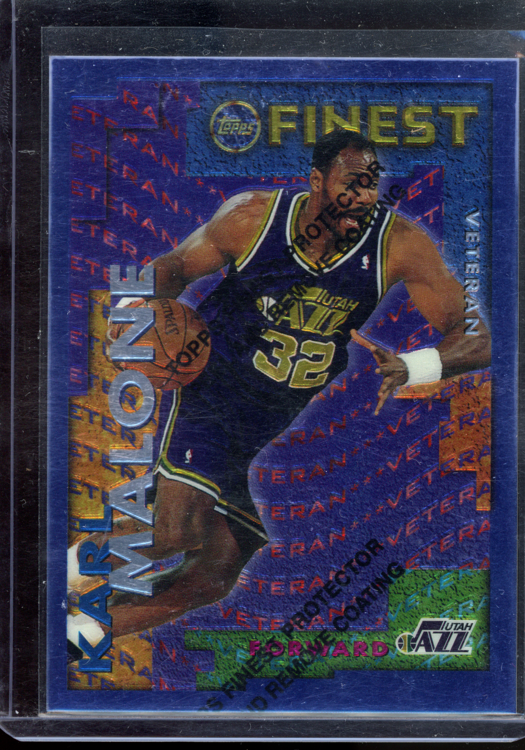 Karl Malone & Greg Ostertag Rookie Card I 1996 Topps Finest with coating