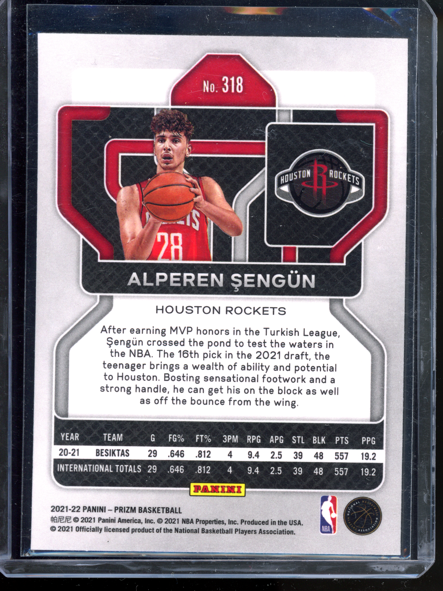 Alperen Sengün Rookie Card I 2021-22 Panini Prizm
