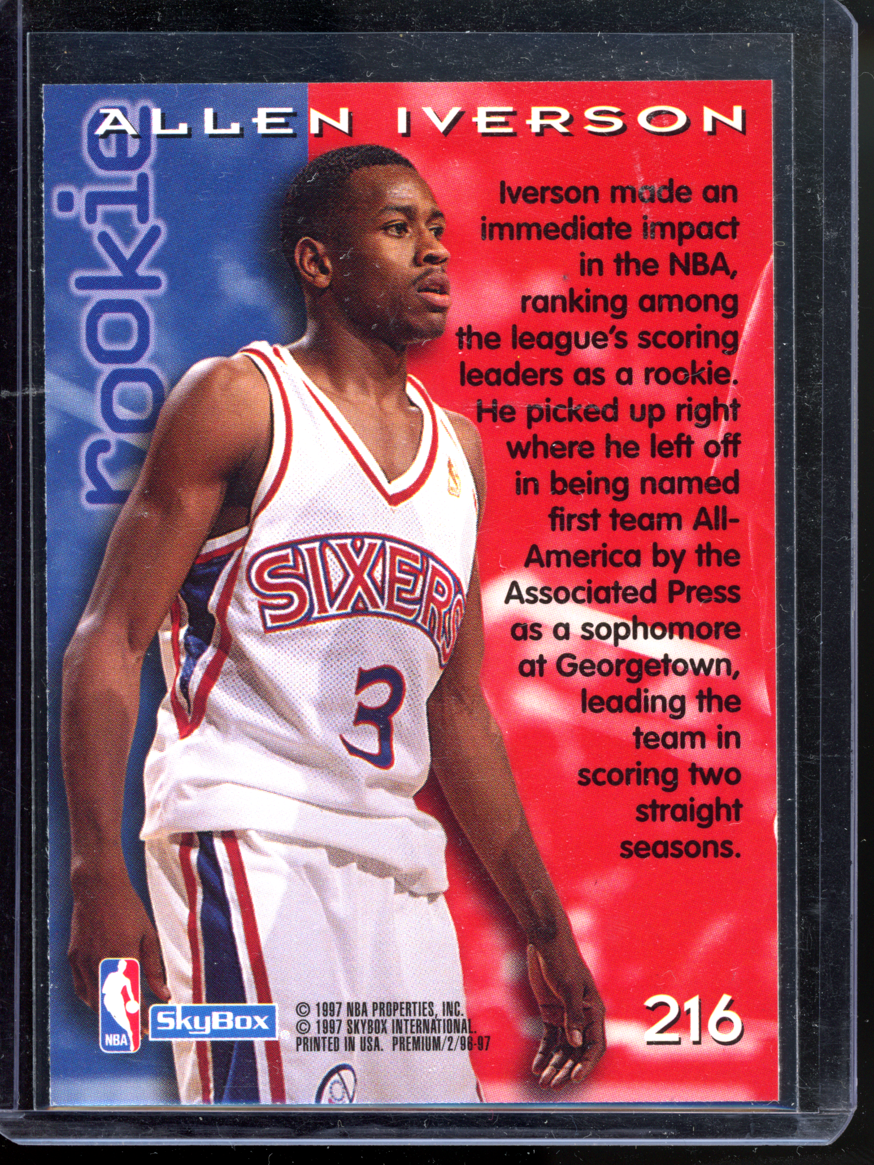 Allen Iverson Rookie Card I 1996-97 Skybox Premium