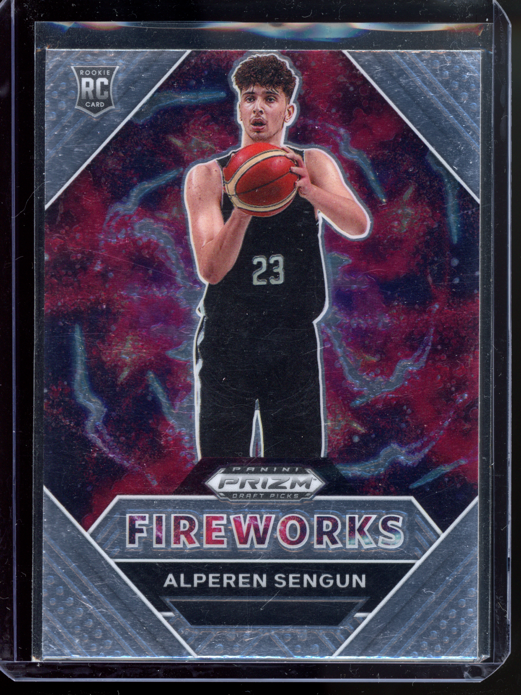 Alperen Sengün Fireworks Rookie Card I 2021-22 Panini Prizm Draft Picks