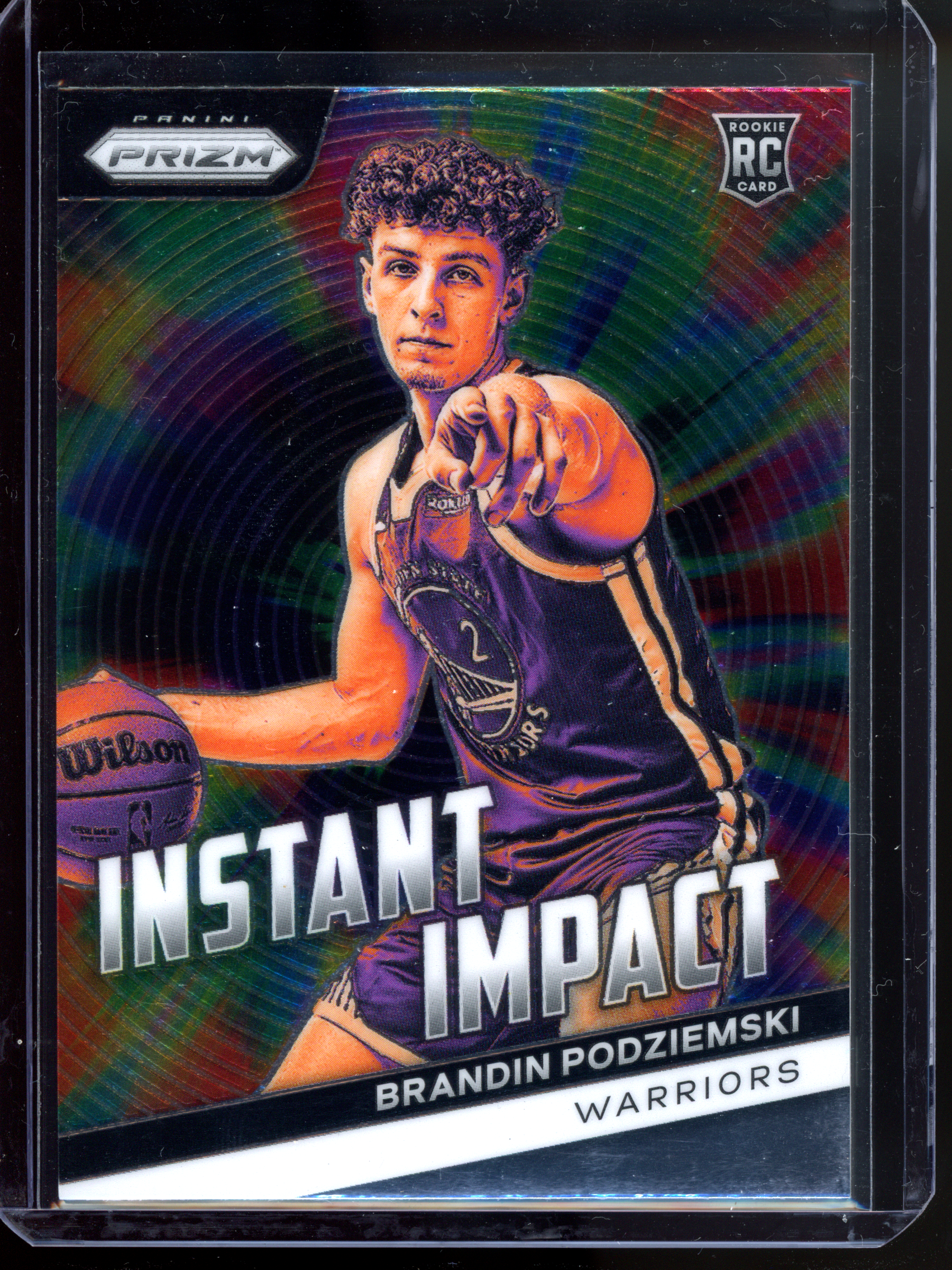 Brandin Podziemski Instant Impact Rookie Card I 2023-24 Panini Prizm