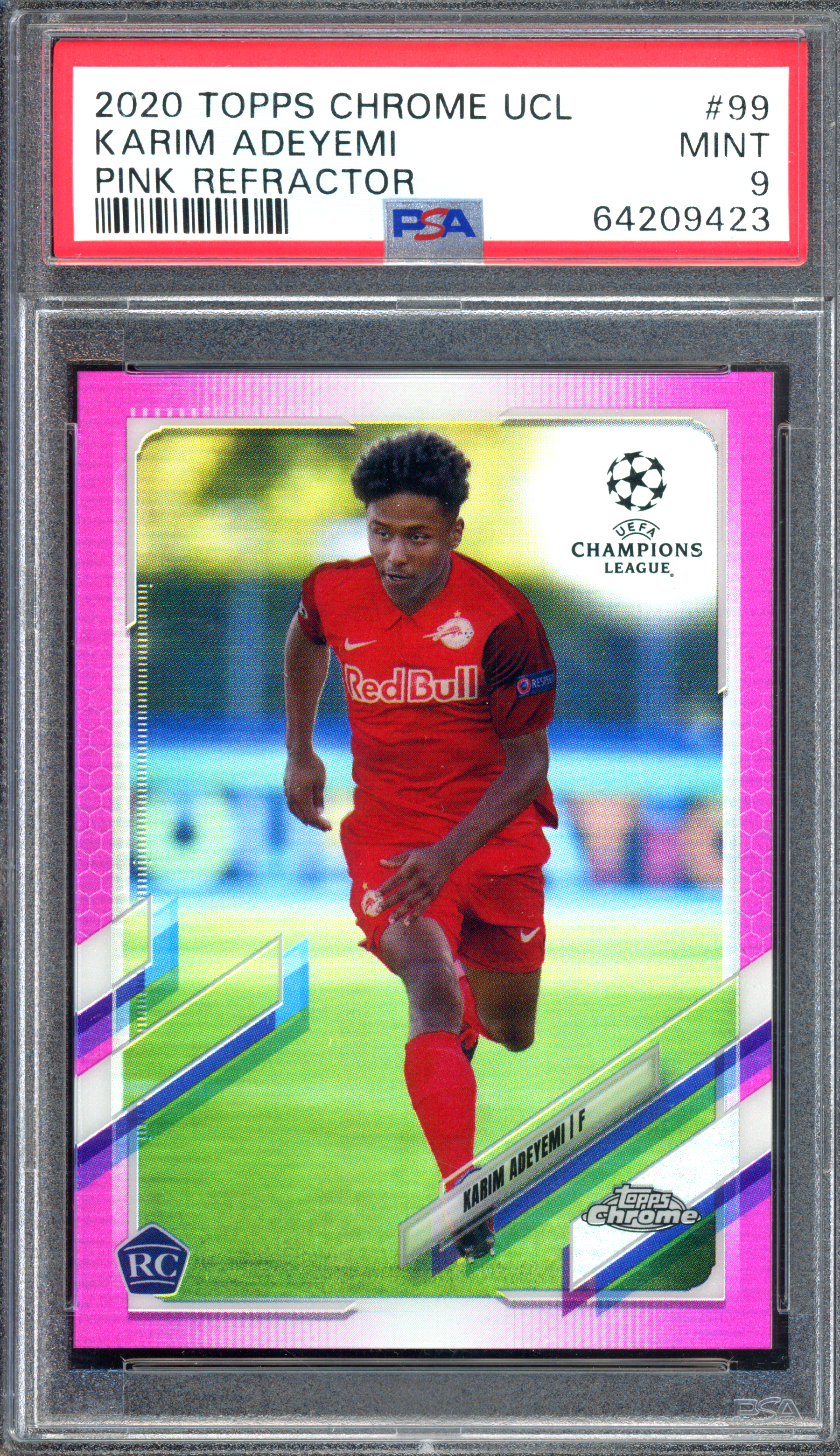 Karim Adeyemi Pink Refractor Rookie PSA 9 - Limited to 175 | 2020-21 Topps Chrome UCL