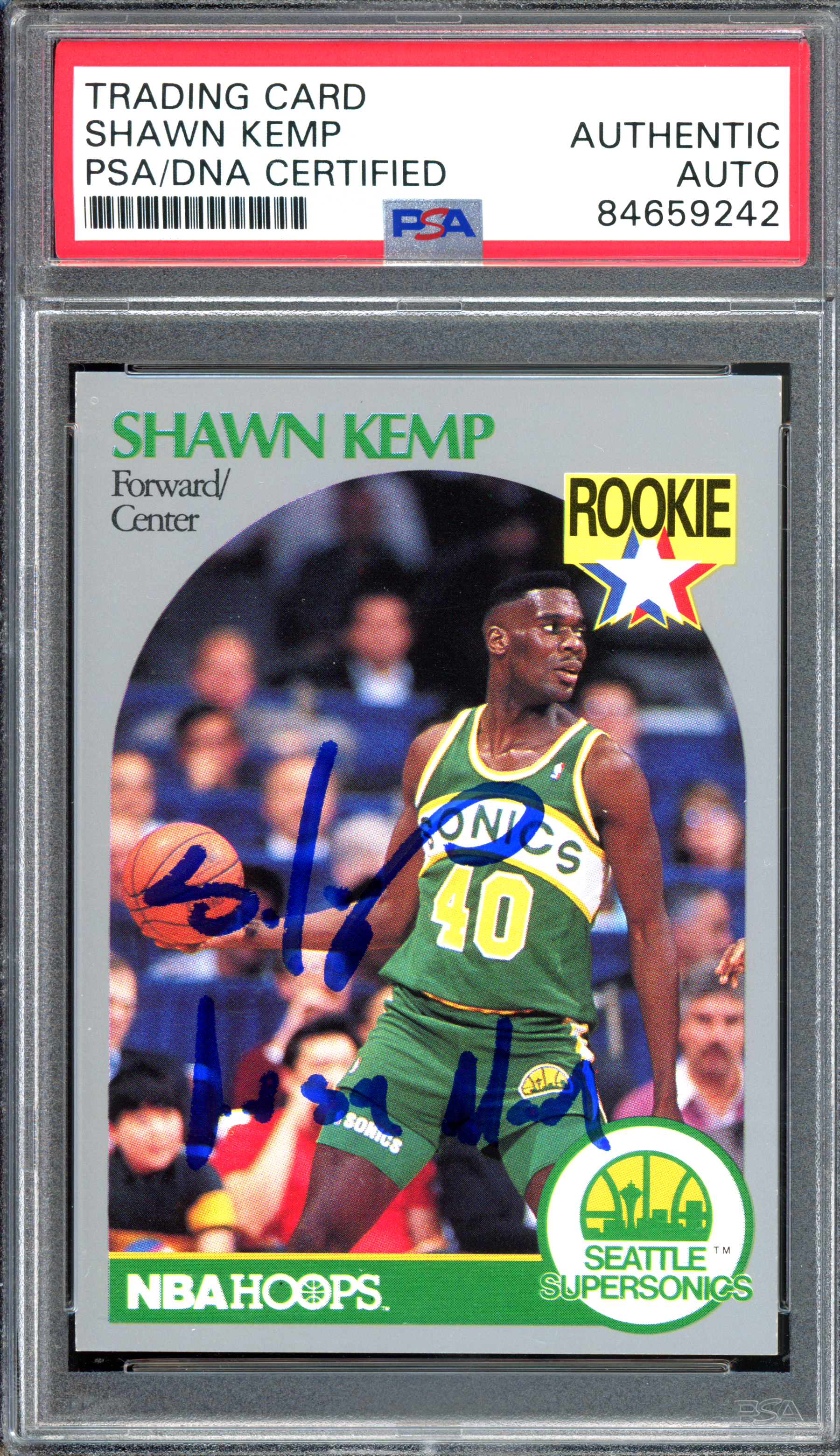 Shawn Kemp Autograph Rookie - Authenticated by PSA | 1990 NBA Hoops