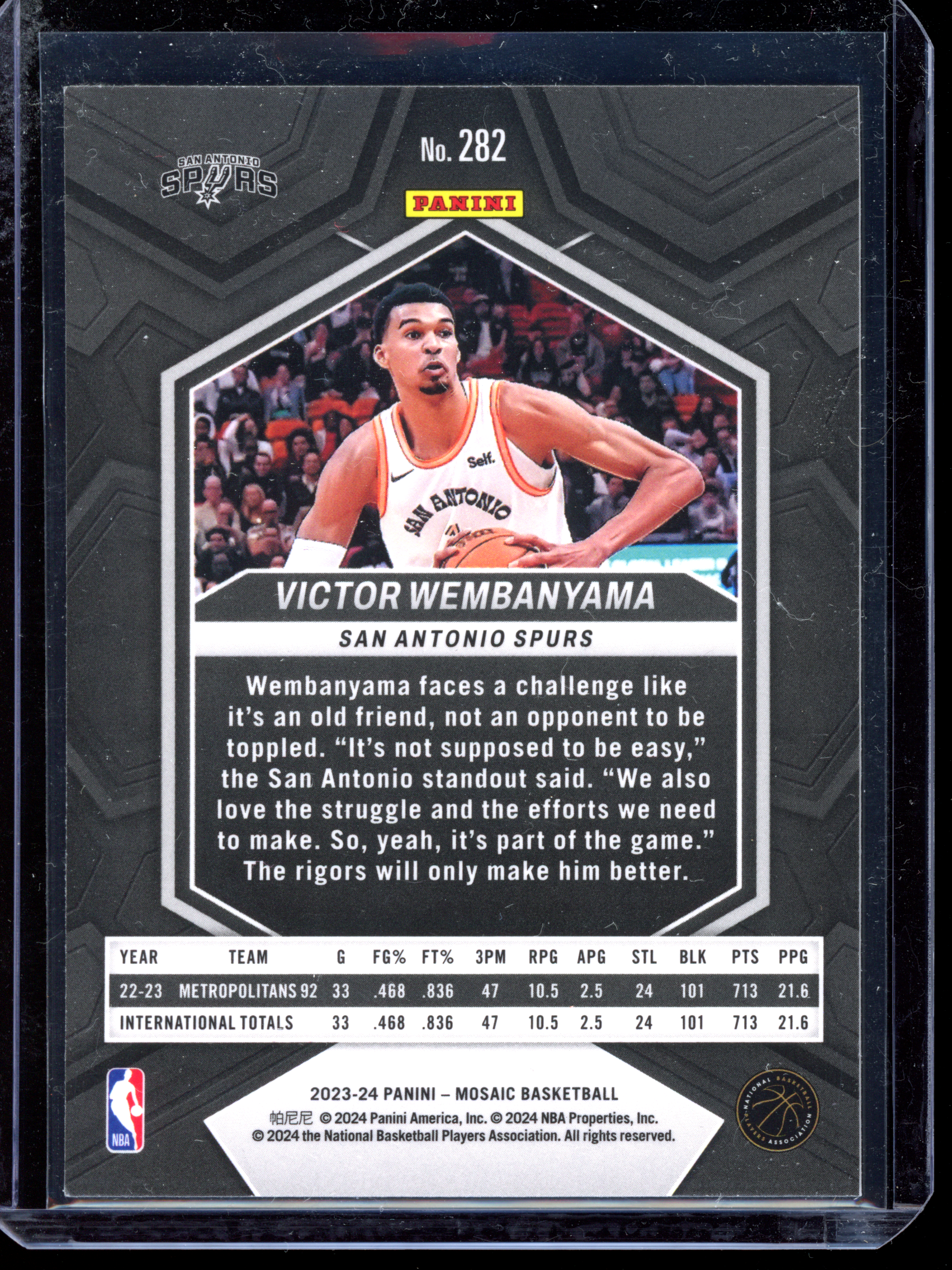 Victor Wembanyama City Edition Rookie Card I 2023-24 Panini Mosaic