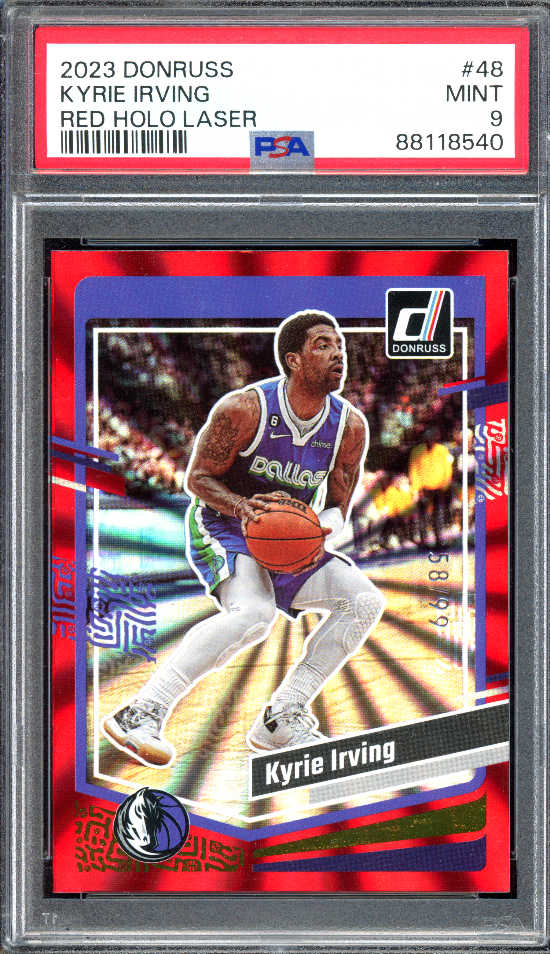 Kyrie Irving Red Holo Laser PSA 9 - Limited to 99 | 2023-24 Panini Donruss