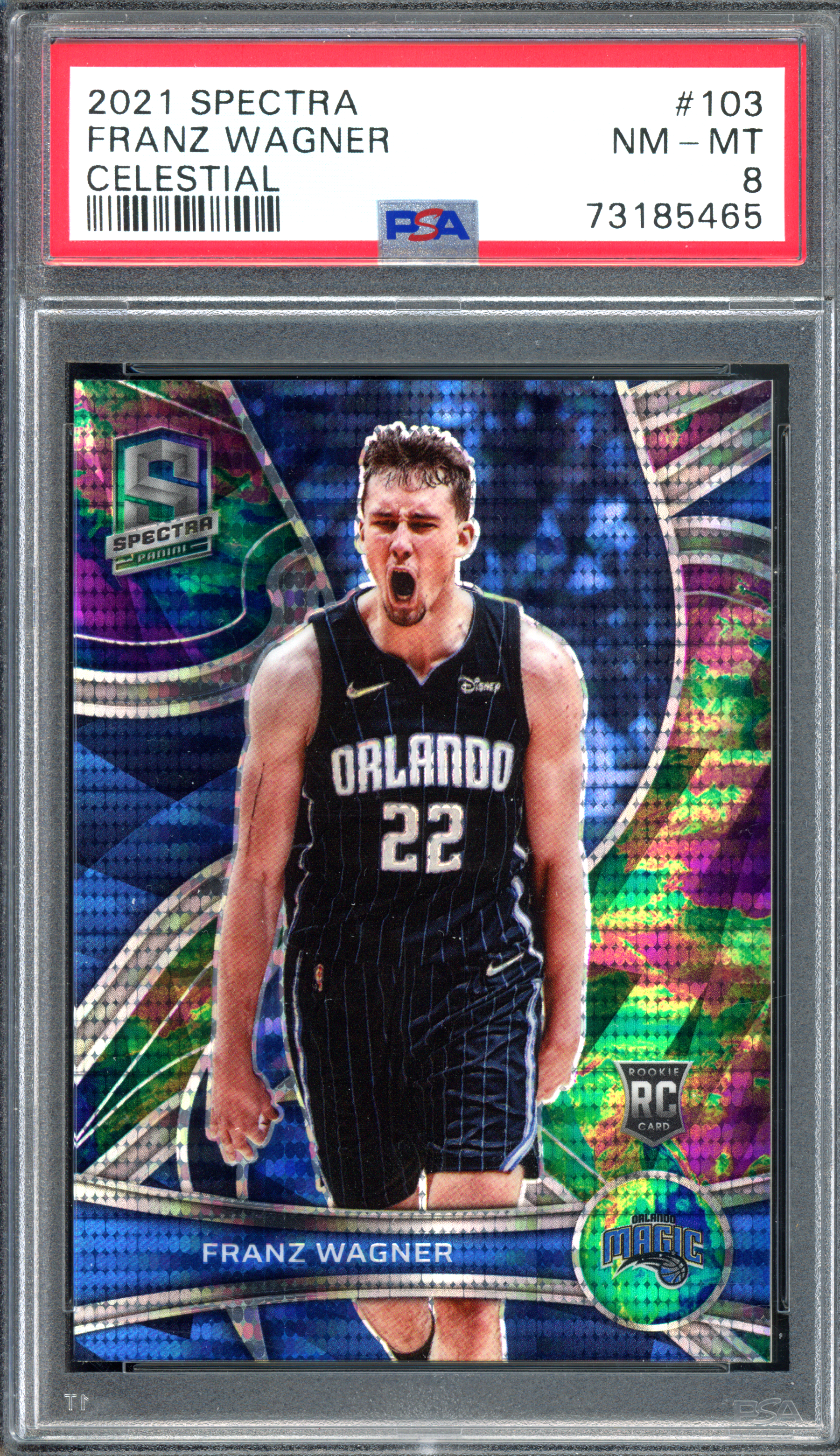 Franz Wagner Celestial Rookie PSA 8 | Numbered 99 | 2021-22 Panini Spectra