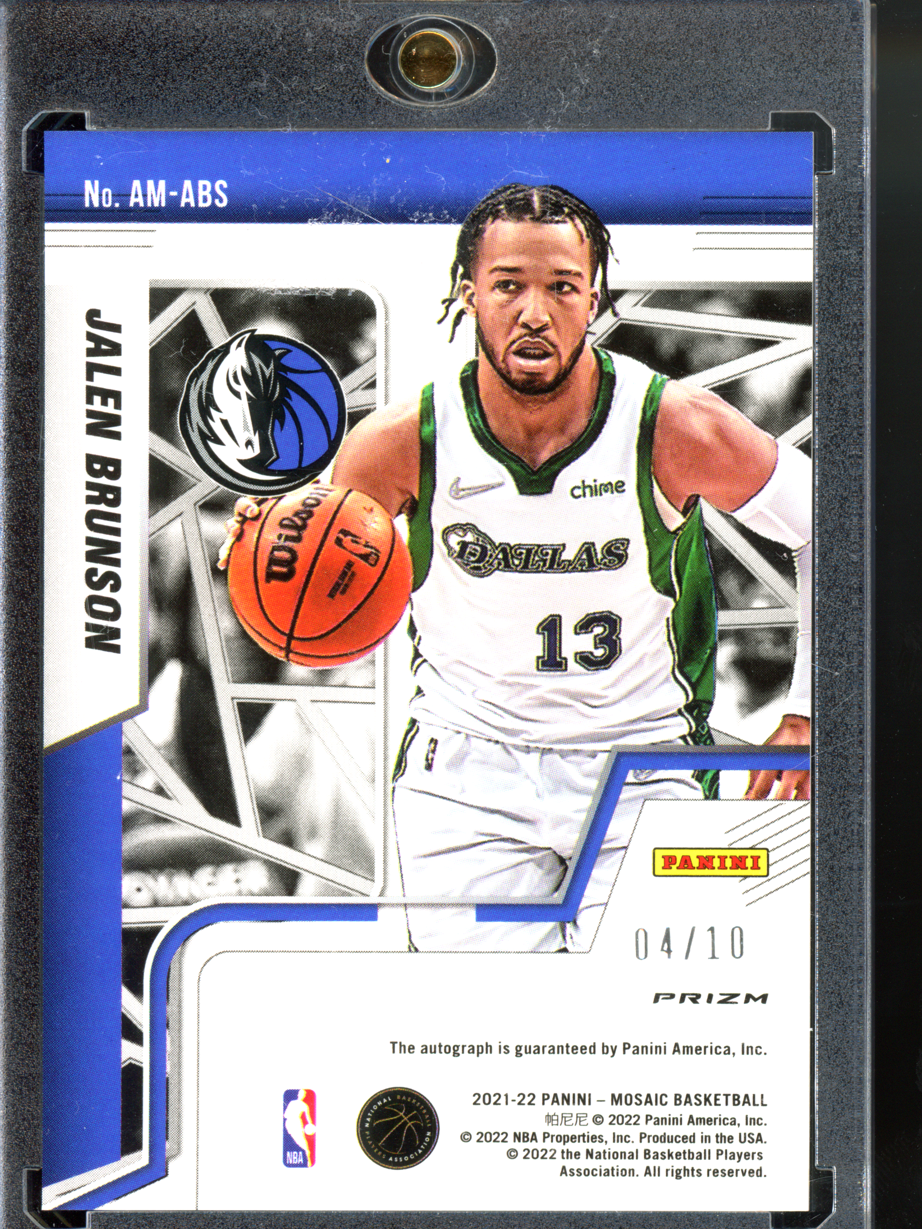Jalen Brunson Autograph Card - Limited to 10 | 2021-22 Panini Mosaic Gold
