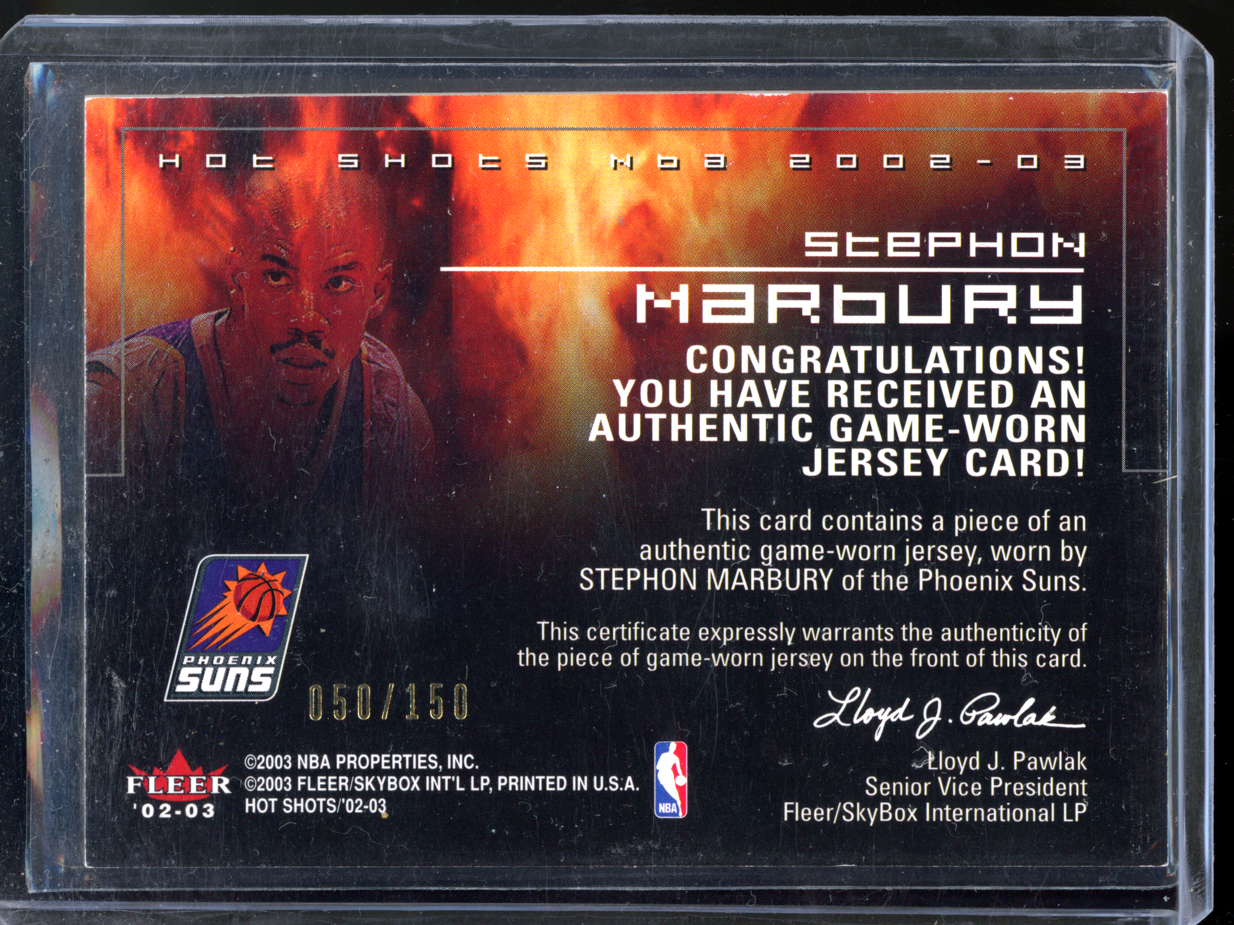 Stephon Marbury worn jersey - Limited to 150 | 2002-03 Fleer En Fuego