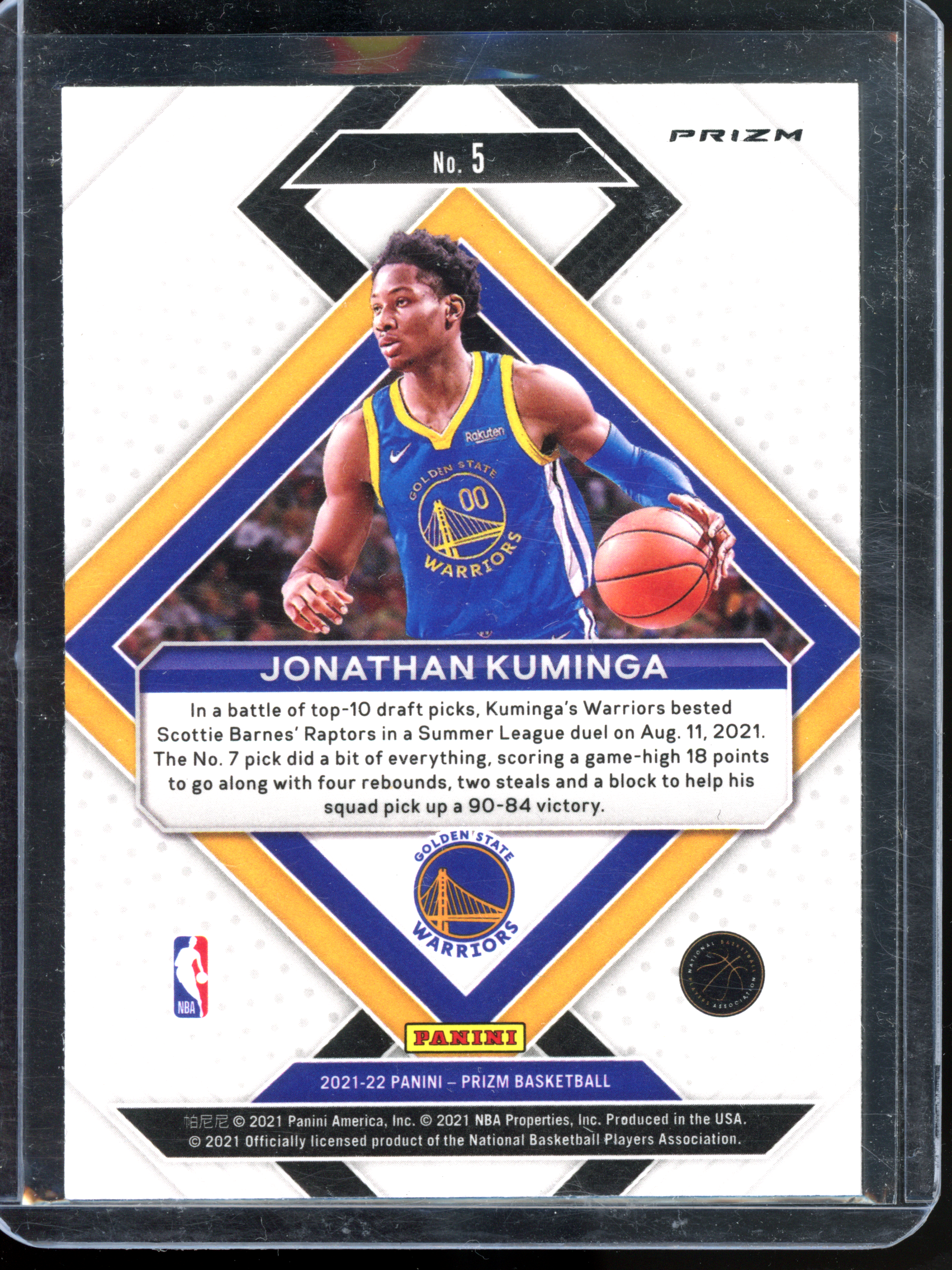 Jonathan Kuminga - 2021-22 Prizm Green Emergent rookie card