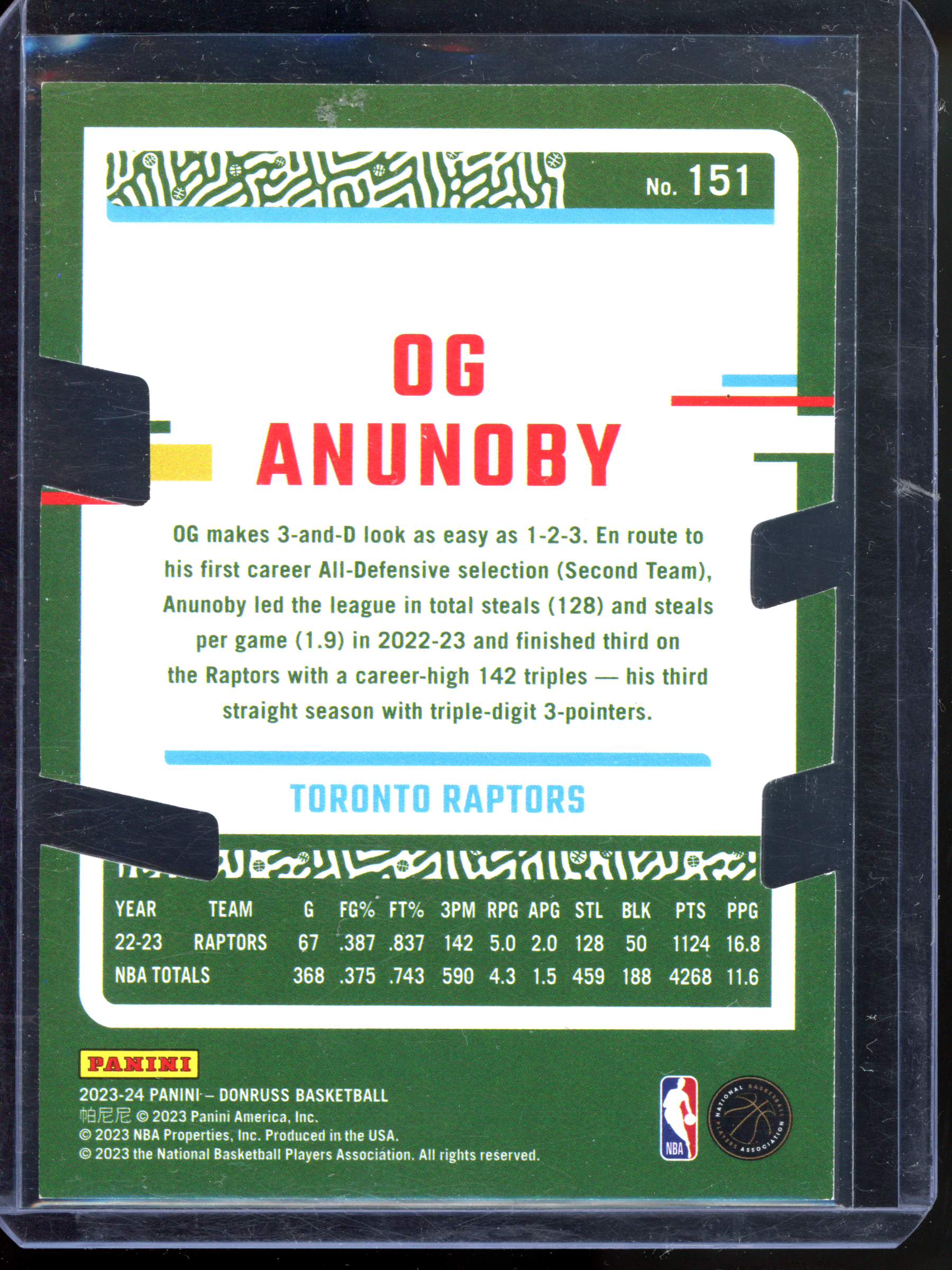 OG Anunoby Die-Cut - Limited to 75 | 2023-24 Panini Donruss