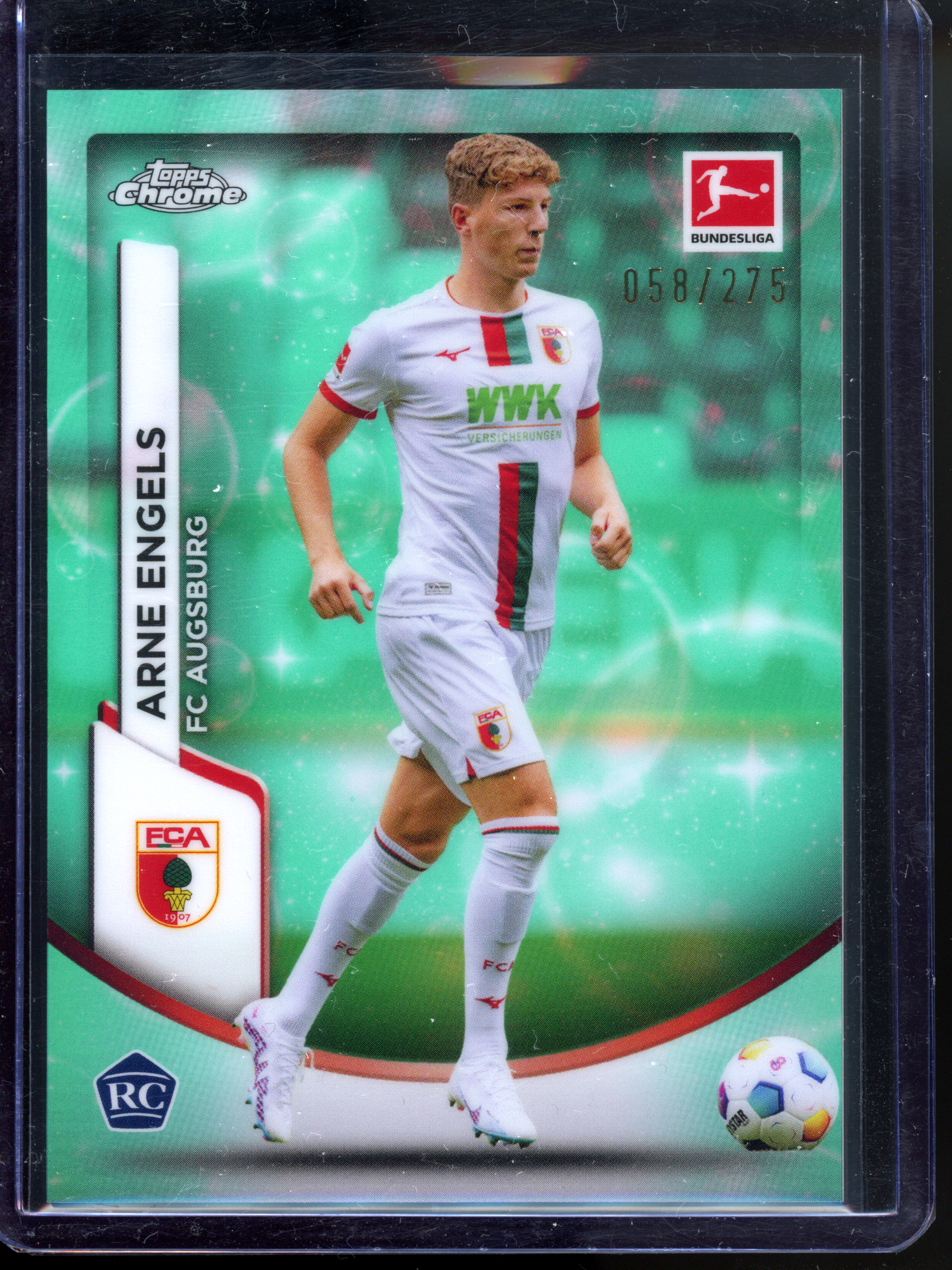 Arne Engels Rookie Card Green - Limited to 275 | 2023-24 Topps Chrome Bundesliga