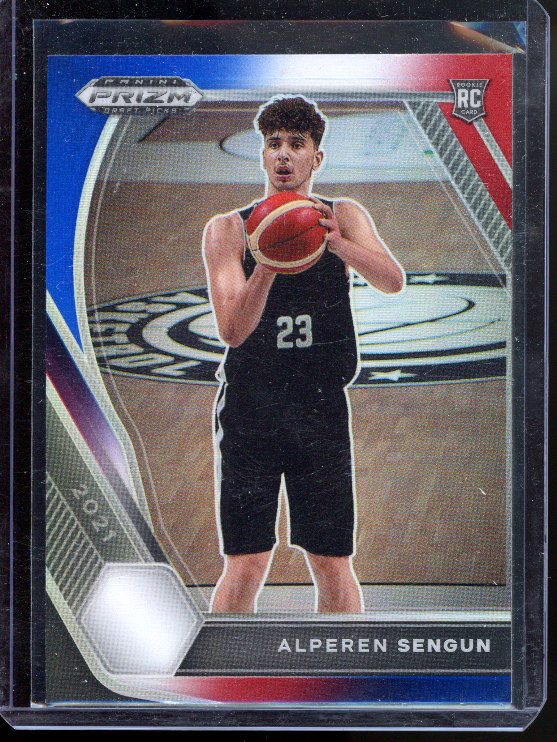 Alperen Sengün Red White &amp; Blue Rookie Card I 2021 Panini Prizm Draft Picks