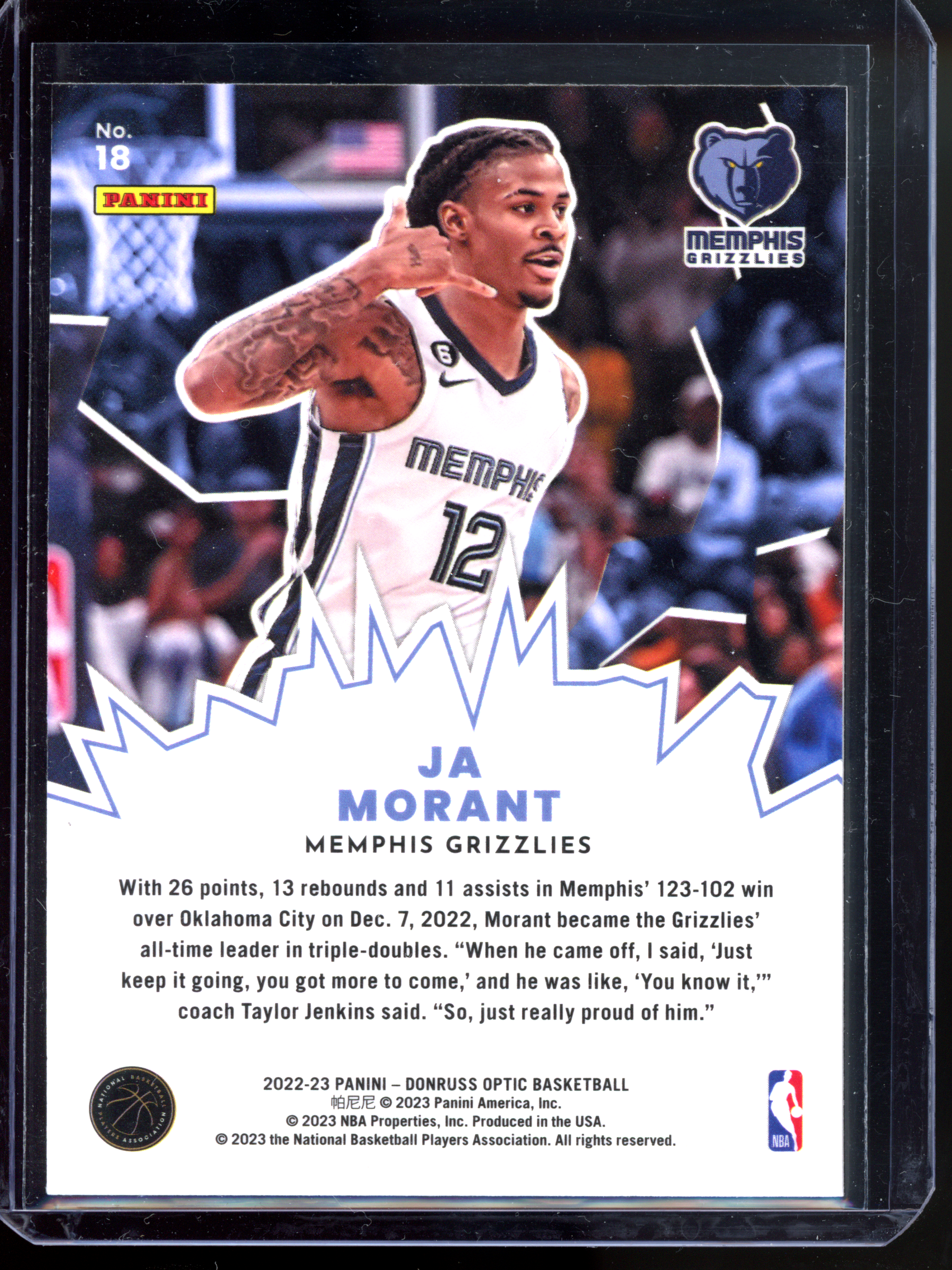 Yes Morant My House I 2022-23 Panini Donruss Optic