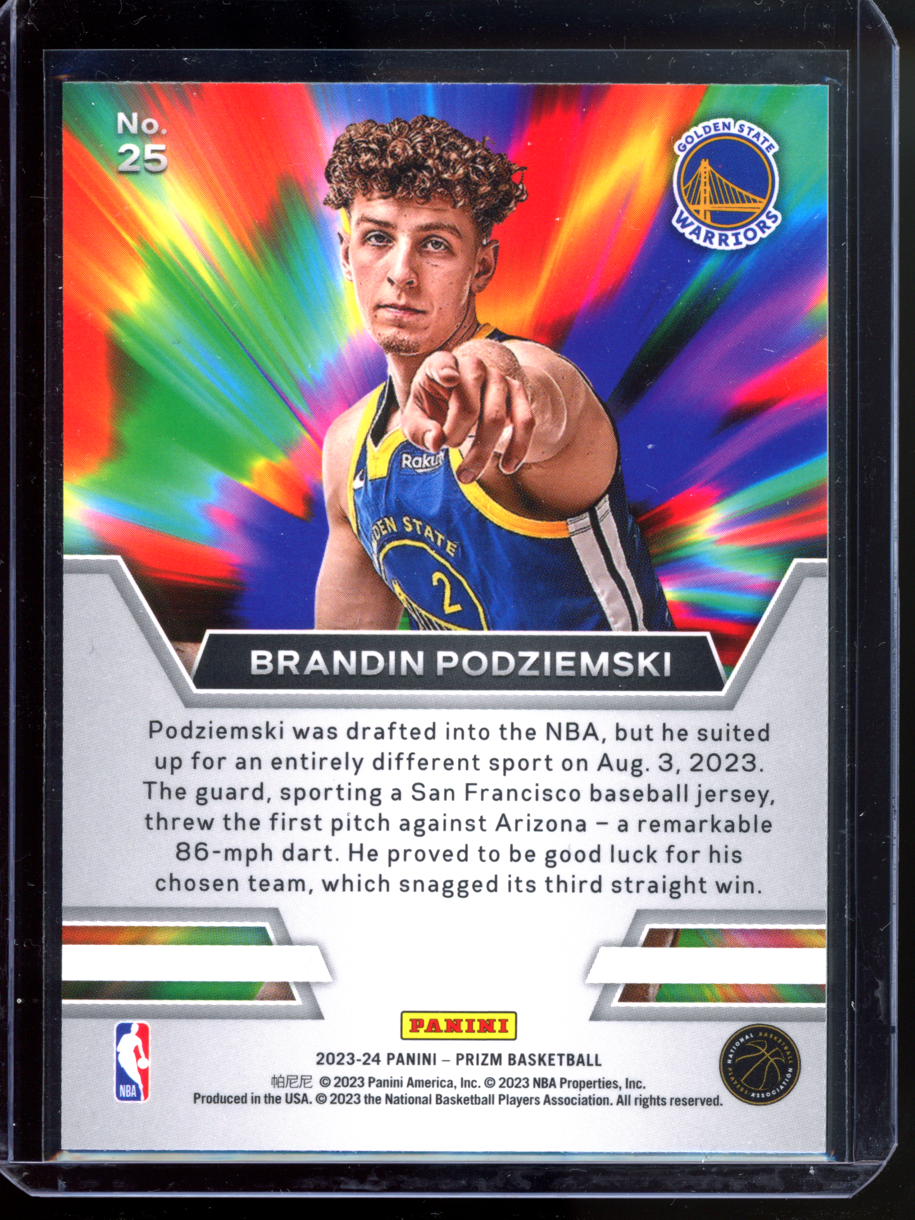 Brandin Podziemski Instant Impact Rookie Card I 2023-24 Panini Prizm