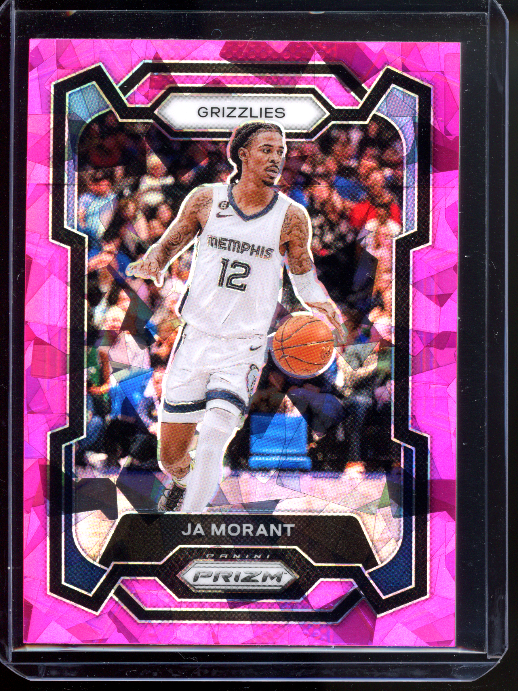 Yes Morant Pink Cracked Ice I 2023-24 Panini Prizm