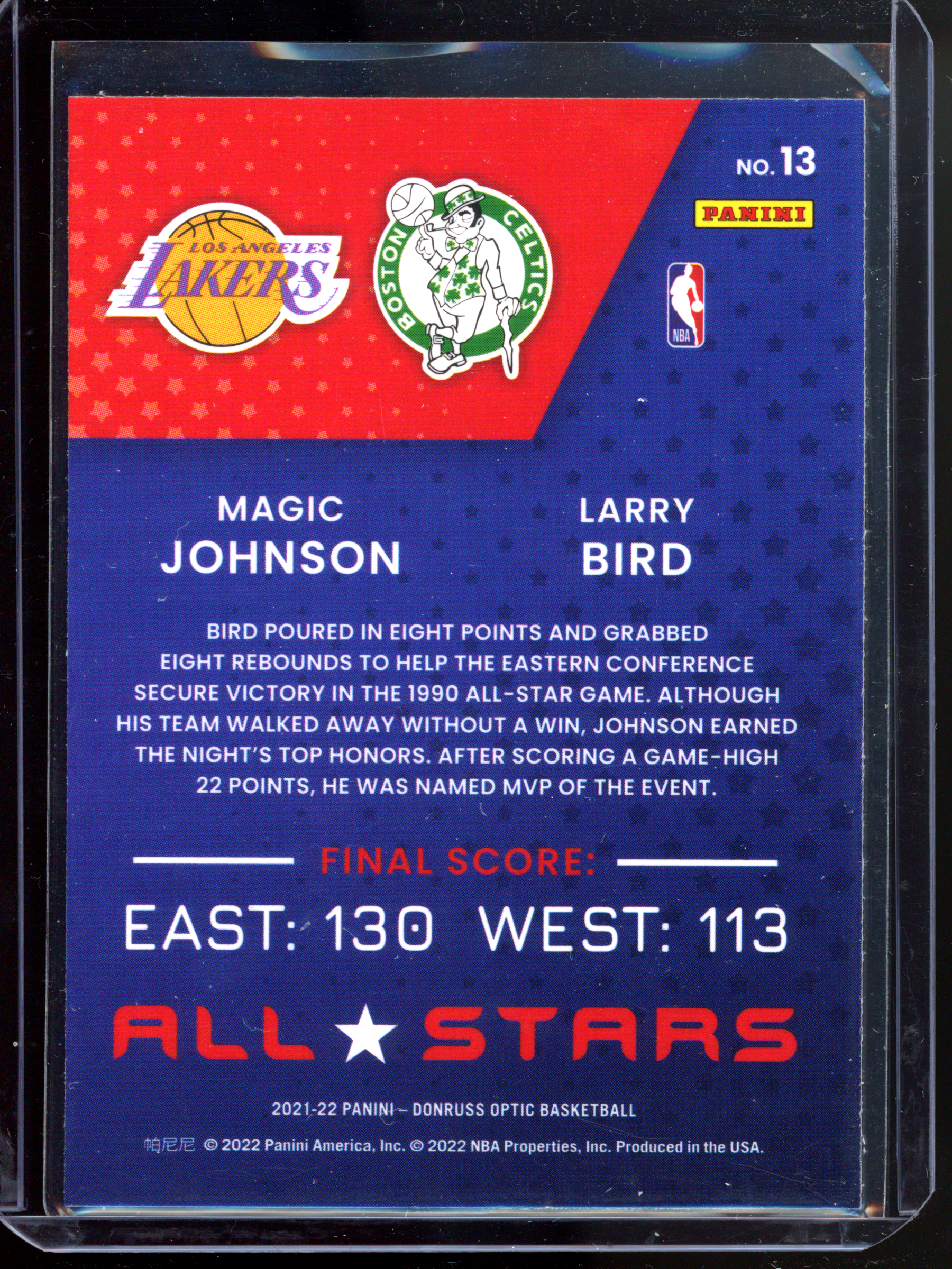 Magic Johnson &amp; Larry Bird All-Stars I 2021-22 Panini Donruss Optic