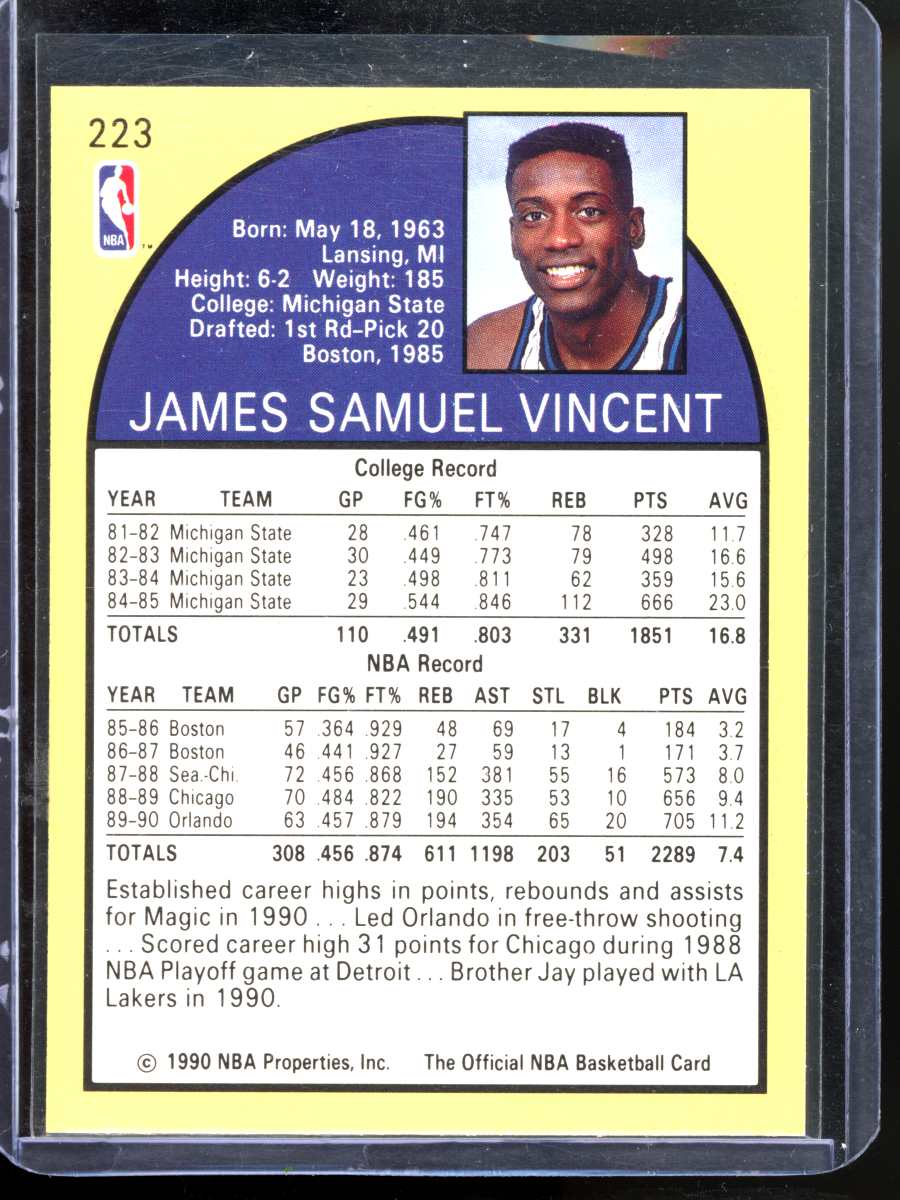 Sam Vincent &amp; Michael Jordan wearing jersey number 12 | 1990 NBA Hoops