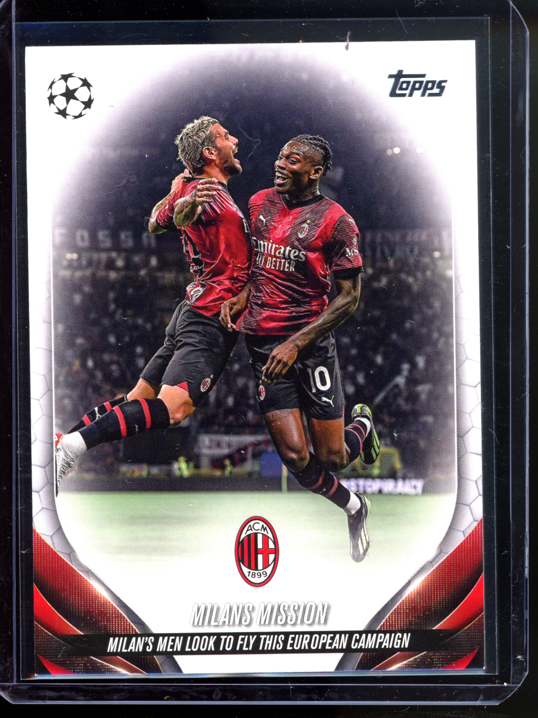 Rafael Leao &amp; Theo Hernandez Milan's Mission I 2023-24 Topps UEFA Club Competitions