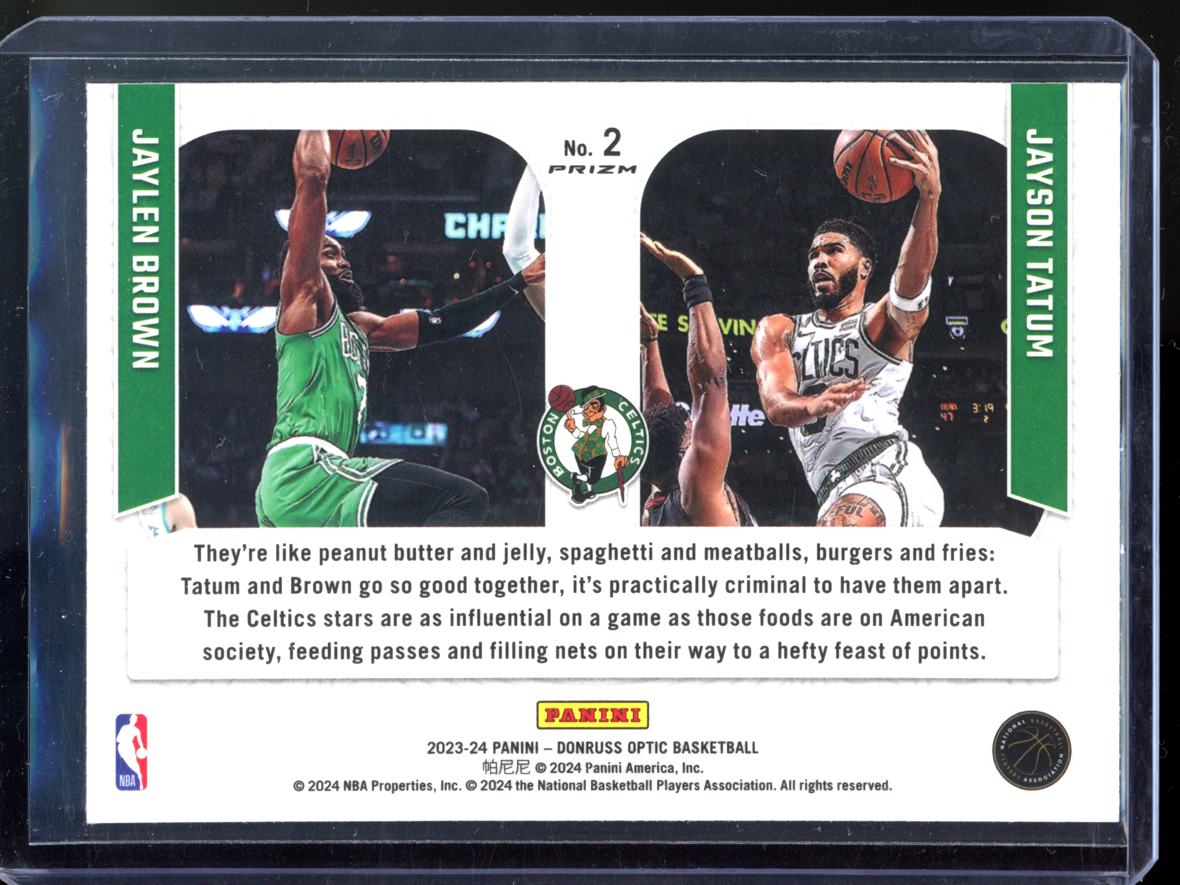 Jayson Tatum &amp; Jaylen Brown Optical Illusions I 2023-24 Panini Donruss Optic