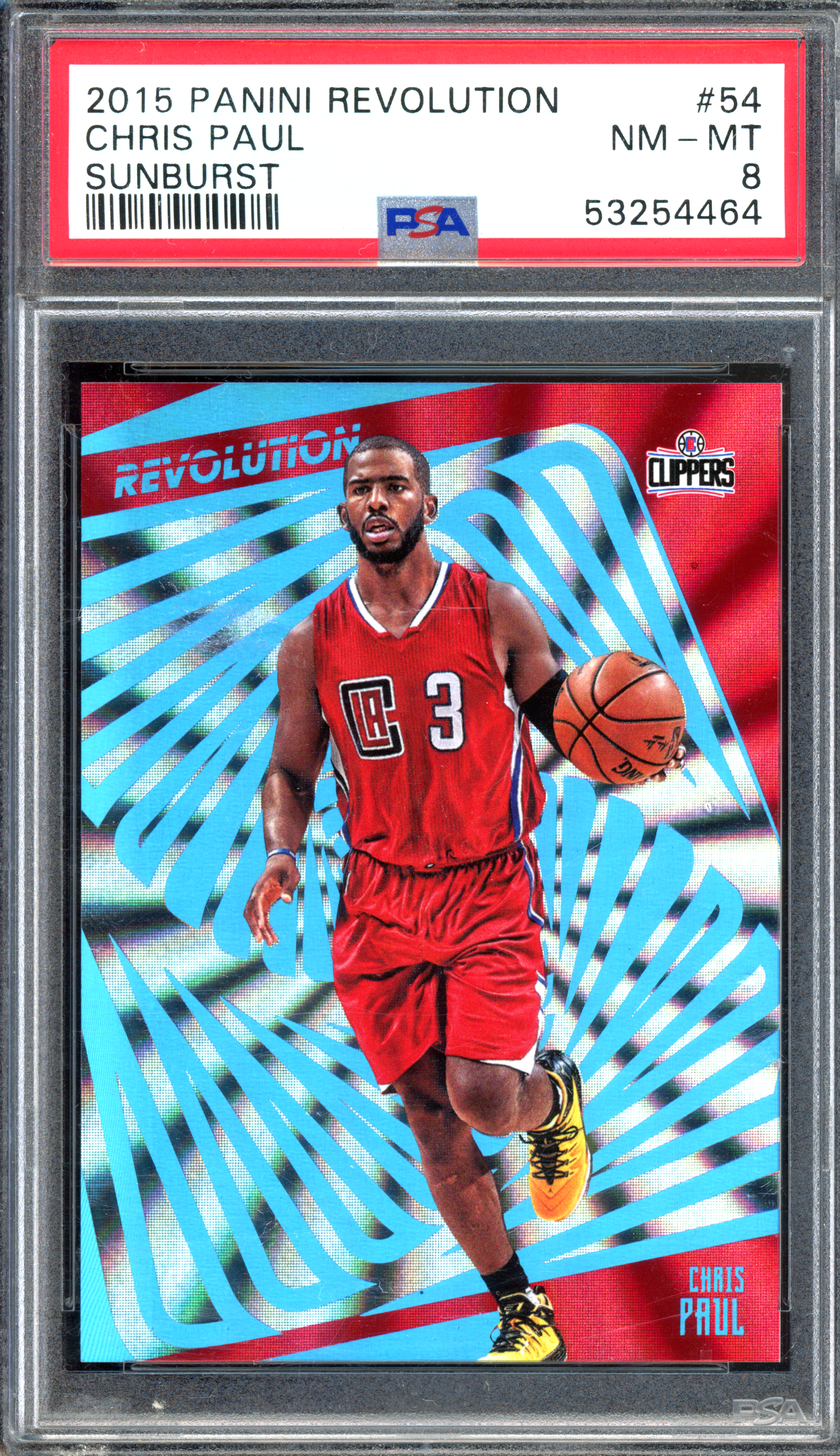Chris Paul Sunburst PSA 8 - Limited to 75 I 2015-16 Panini Revolution