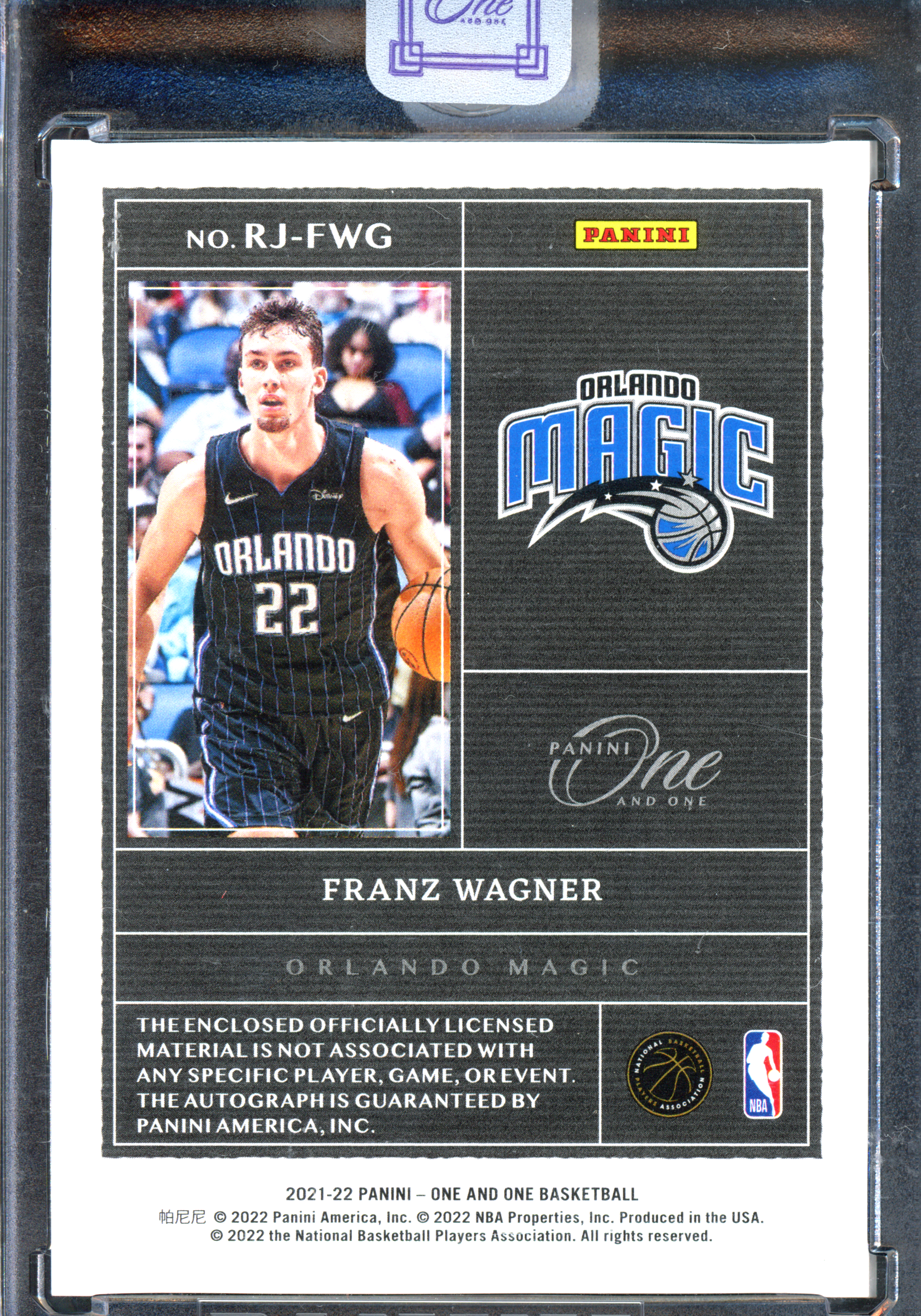 Franz Wagner Rookie Autograph with Jersey Piece - Limited to 99 | 2021-22 Panini One and One