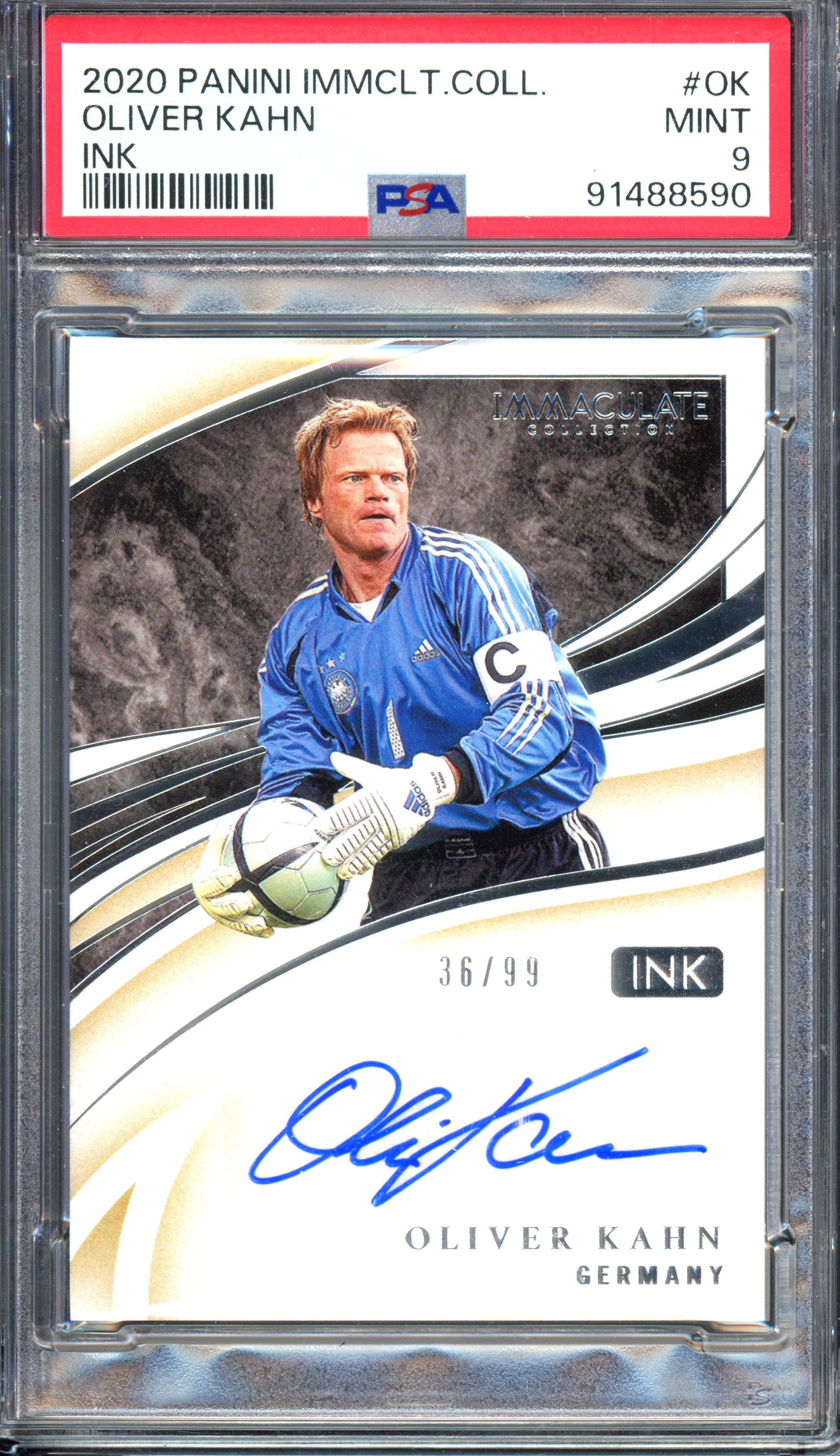 Oliver Kahn Autograph Ink PSA 9 - Limited to 99 | 2020-21 Panini Immaculate Collection
