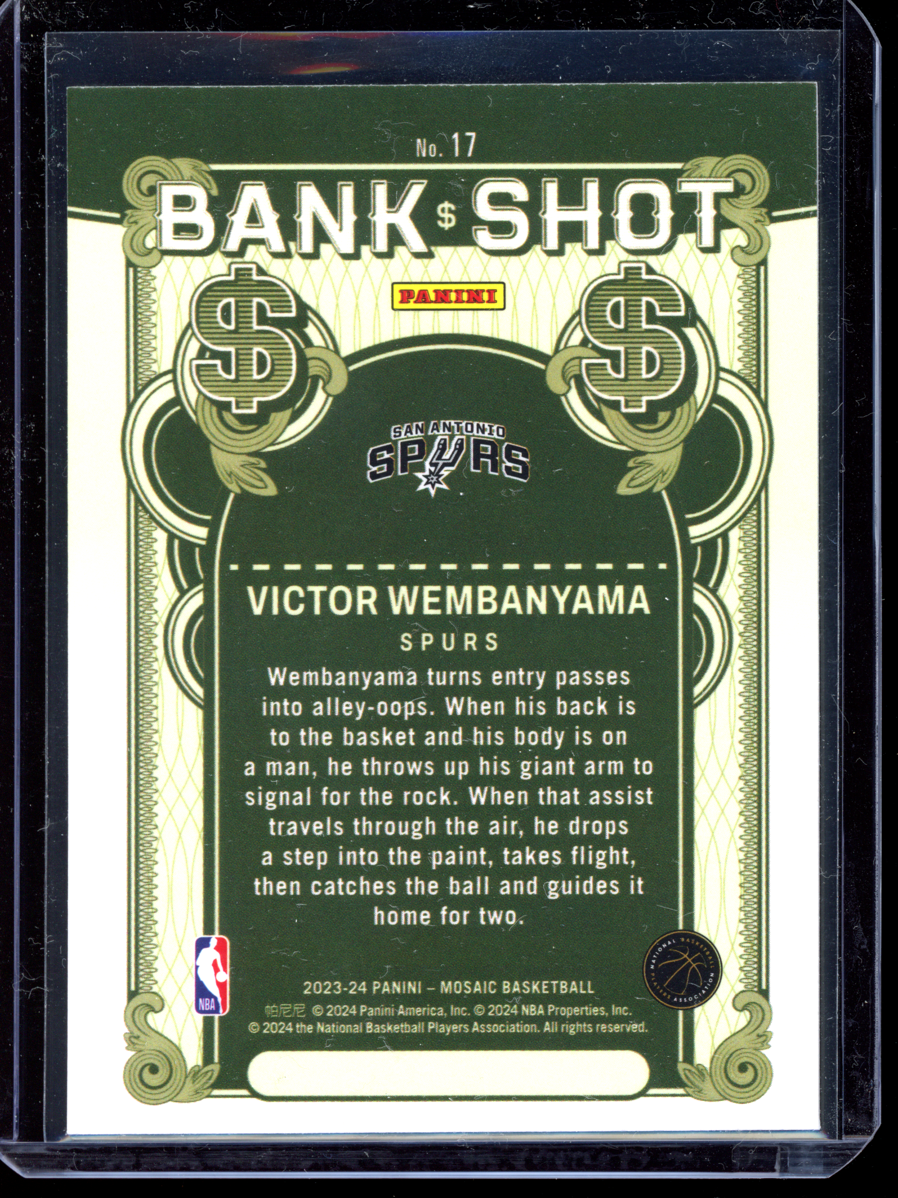 Victor Wembanyama Bank Shot Rookie Card I 2023-24 Panini Mosaic