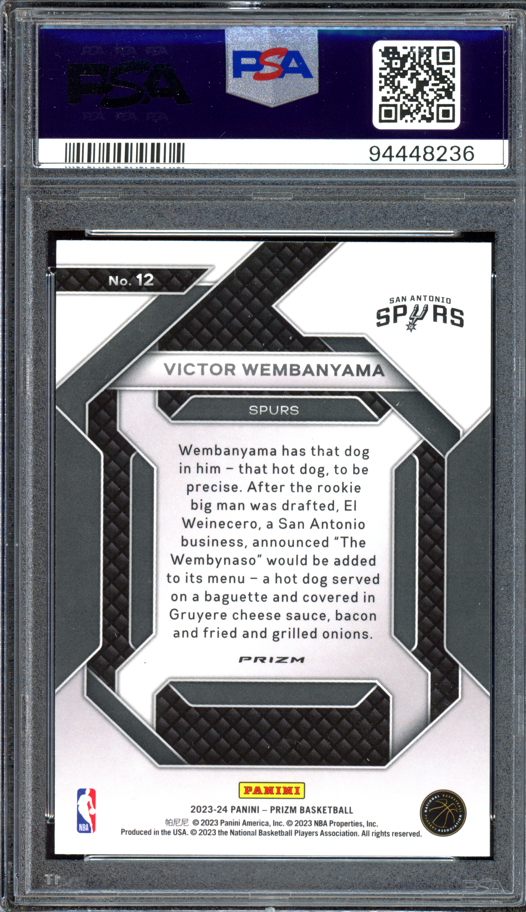 Victor Wembanyama Emergent Green Rookie Card PSA 10 I 2023-24 Panini Prizm