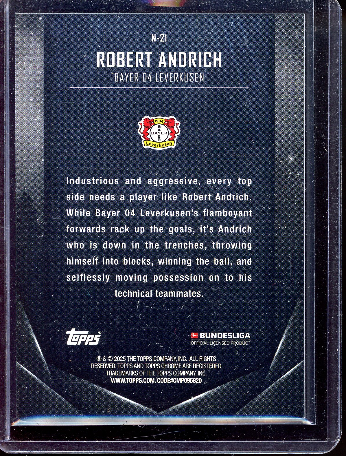 Robert Andrich Nightfall - Limited to 25 - 2025 Topps Midnight